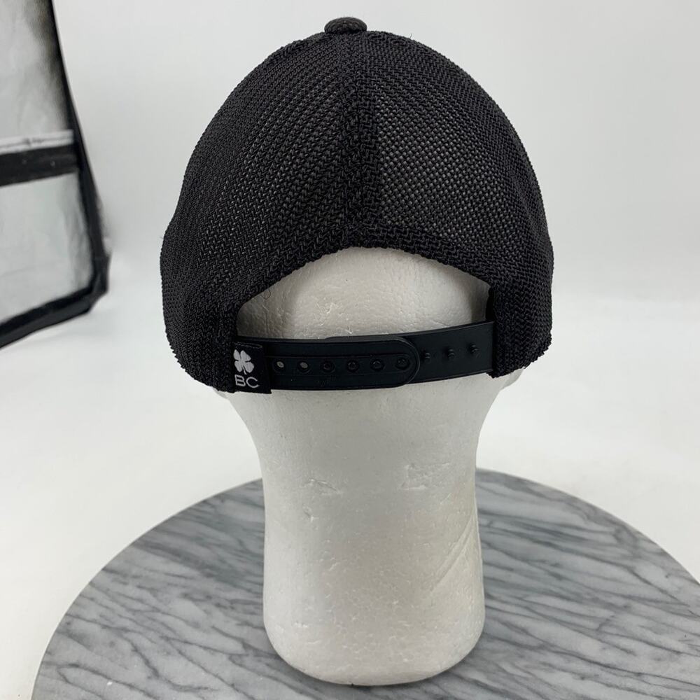 Black Clover Hat Mens Snapback Black Flexfit Tech 110 Mesh Back Biltmore Logo - Picture 5 of 13